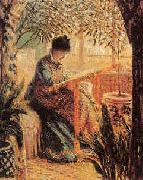 Claude Monet Camille Monet Embroidering oil painting